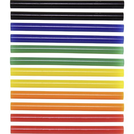Cache Colle Rouge TOOLCRAFT TC-7200X12C Bâtons de colle 7 mm 100 mm bleu, rouge, vert ...
