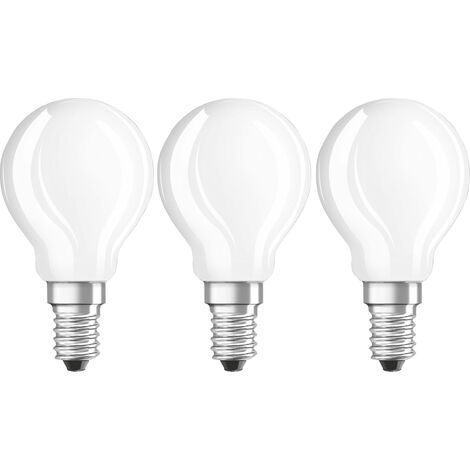 OSRAM Ampoule LED - E14 - Warm White - 2700 K - 4 W - remplacement pour 40-W-Incandescent bulb - givré - LED BASE CLASSIC P - Pack de 3