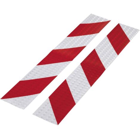 Toolcraft – Ruban de signalisation réfléchissant 40 cm x 60 mm – 1564046 – Autocollant rouge et argent pour sécurité – Usage extérieur et intérieur