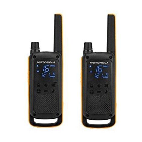 Talkie-walkie PMR 2 unités – Portée jusqu'à 10 km – 16 canaux avec 121 sous-canaux – Autonomie 18 heures – Résistant aux éclaboussures IPX4 – Motorola - S003731