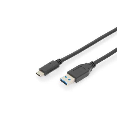 Digitus Câble USB USB 3.2 Gen1 USB-C® mâle, USB-A mâle 1.00 m noir blindage double AK-300146-010-S (1/3)