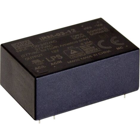 MEAN WELL IRM-03-5 Alimentation CA/CC pour circuits imprimés 5 V/DC 600 mA 3 W D920281