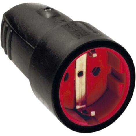 Bachmann 913.174 Fiche électrique femelle avec terre caoutchouc, silicone 250 V noir IP44, IP20 C268761 (1/3)