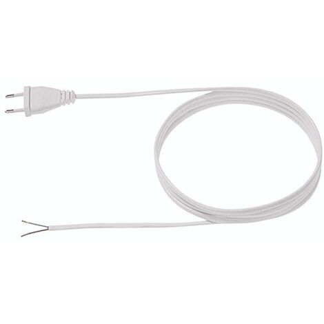 Rallonge électrique 2 pôles H03VVH2F blanc, 3 m