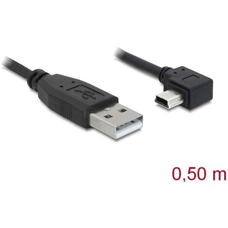 Delock Câble USB USB 2.0 USB-A mâle, USB-Mini-B mâle 0.50 m noir 82680 C670731