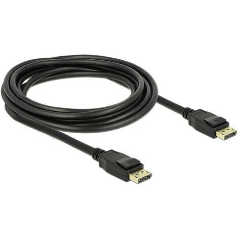 Câble de raccordement Delock DisplayPort Fiche mâle DisplayPort, Fiche mâle DisplayPort 3.00 m noir 83807 contacts dorés Câble DisplayPort C697911