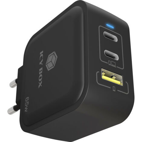 ICY BOX GaN Wandladegerät Adaptateur USB-C 65 W noir (1/5)