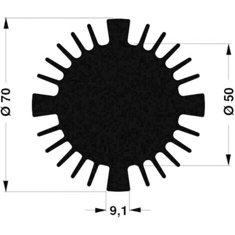 Dissipateur pour LED Fischer Elektronik SK 570 15 SA 10021459 2.27 K/W (Ø x H) 70 mm x 15 mm 1 pc(s) (1/2)