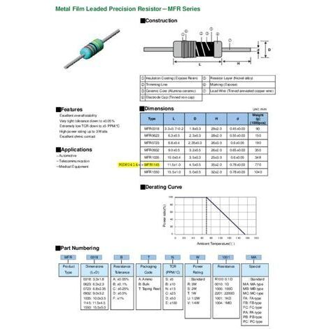 Weltron MFR1145 1W 1% 560R BF 0414 MFR1145 Résistance à couche ...