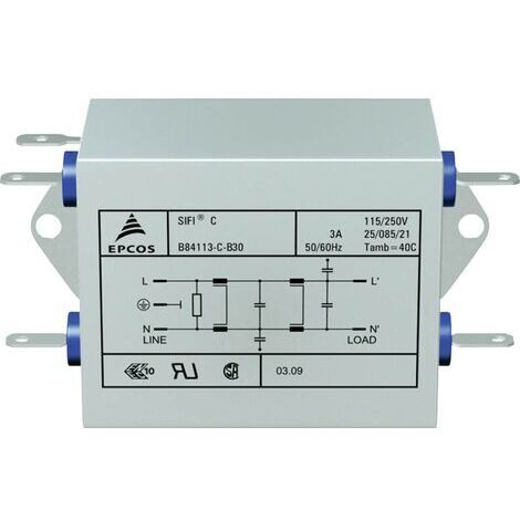 Filtre Antiparasite 530105 - 250V/AC 1A 3.7mH - Dimensions 44x48.7x18 Mm - Pour Montage, Compatible RoHS