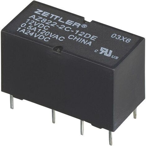 Zettler Electronics AZ822-2C-12DE Relais pour circuits imprimés 12 V/DC 2 A 2 inverseurs (RT) 1 pc(s (1/5)