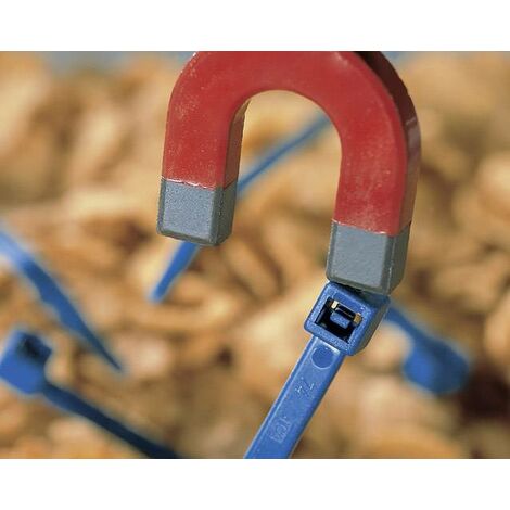 HellermannTyton 111-00829 MCT30R-PA66MP-BU-C1 Serre-câble 150 mm 3.50 mm bleu détectable 1 pc(s) S14313