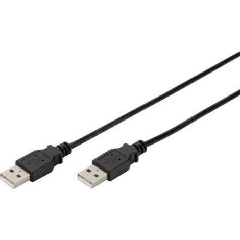 Digitus Câble USB USB 2.0 USB-A mâle, USB-A mâle 1.00 m noir blindage double AK-300101-010-S X46726 (1/3)