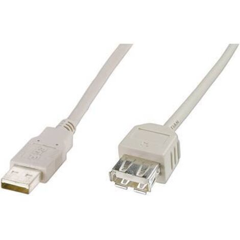 Digitus Câble USB USB 2.0 USB-A mâle, USB-A femelle 1.80 m beige AK-300202-018-E X46743 (1/2)