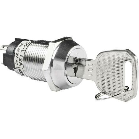 NKK Switches CKL12BFW01 CKL12BFW01 Commutateur à clé 250 V/AC 3 A 1 x On/On 1 x 90 ° 1 pc(s) D76494 (1/2)