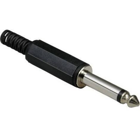 Jack 6.35 mm mâle, droit BKL Electronic 1107001 Nombre de pôles: 2 mono noir 1 pc(s) D25093 (1/2)