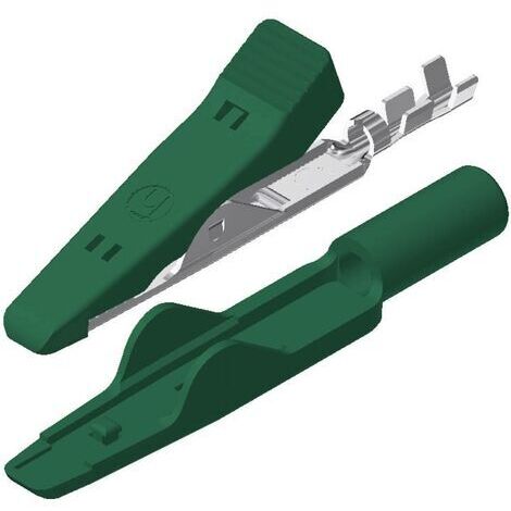 Pince crocodile miniature 8 A vert SKS Hirschmann 930318104 Plage de serrage max.: 4 mm Longueur: 41.5 mm 1 pc(s) D28257 (1/4)