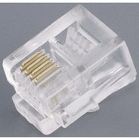 Fiche modulaire mâle BKL Electronic 142140 RJ10 mâle, droit Pôle: 4P4C transparent 1 pc(s) D17950 (1/3)
