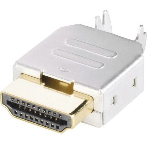 HDMI embase mâle horizontale BKL Electronic 0905004 Nombre de pôles: 19 argent 1 pc(s) D11861 (1/3)
