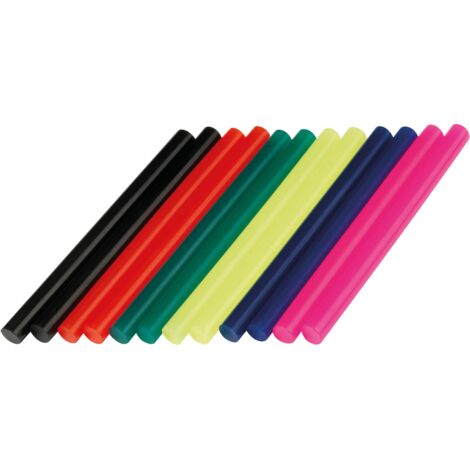 Bâtons de colle colorée Dremel GG05 - kit d'accessoires pour pistolets à colle chaude Dremel 920 et 930 avec 12 bâtons de colle chaude 7 mm, basse température, pour coller, bricoler et décorer du bois (1/2)