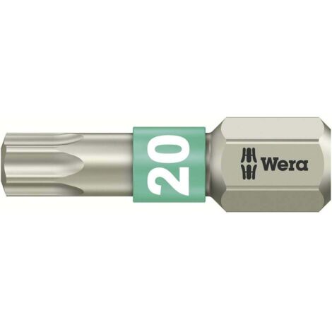 Embout Torx T 20 Wera 05071034001 acier inoxydable Forme (embouts): D 6.3 1 pc(s) C91023 (1/2)