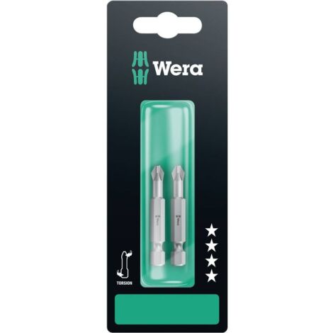 Embout cruciforme PH 2 Wera 05134381001 Acier à outils allié, extra-rigide Forme (embouts): F 6.3 2 pc(s) C98462 (1/4)