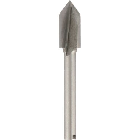 Kit d'accessoires de fraise Dremel 640 HSS (pour outil multifonction avec 1 fraise pour rainures en V, fraisage, découpe, travaux d'incrustation et pour le perçage de trous de serrure dans le bois et