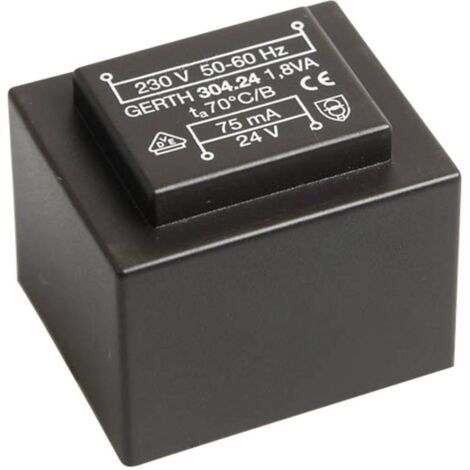 Gerth PT301202 Transformateur pour circuits imprimés 1 x 230 V 2 x 6 V/AC 1.80 VA 150 mA V056451 (1/3)
