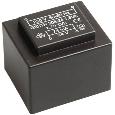 Gerth PT304802 Transformateur pour circuits imprimés 1 x 230 V 2 x 24 V/AC 1.80 VA 37 mA V056651