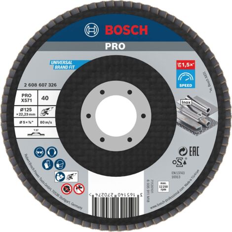 Plateau à lamelles X571 plat diamètre 125mm G40 - BOSCH - 2608607326 (1/4)
