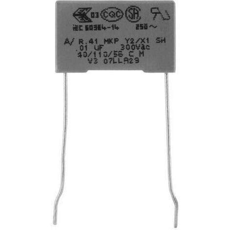 Kemet R413N31000000M+ 1 pc(s) Condensateur anti-parasite MKP sortie radiale 100 nF 300 V 20 % 22.5 mm (L x l x H) 26.5 x 8.5 mm x 17 A235311 (1/4)