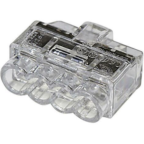 Borne de raccordement HellermannTyton HCPM-4 148-90038 flexible: 1-2.5 mm² rigide: 0.5-2.5 mm² Nombre de pôles: 4 transparent 1 pc(s) S943741 (1/5)