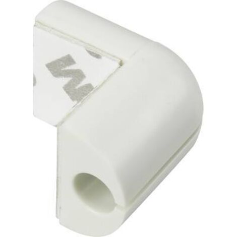 TRU COMPONENTS Clip de câble 1226941 Plage de Ø du faisceau 9 mm (max) pour montage en angle blanc 1 pc(s) S814501 (1/2)