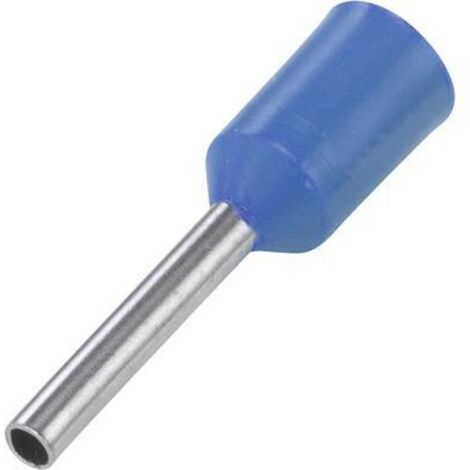 Embout simple d'extrémité de câble TRU COMPONENTS E075-08LB 0.75 mm² x 8 mm partiellement isolé bleu clair 100 pc(s) S470001 (1/2)