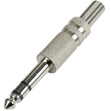 Jack 6.35 mm mâle, droit TRU COMPONENTS 595203 Nombre de pôles: 3 stéréo argent 1 pc(s) (1/2)
