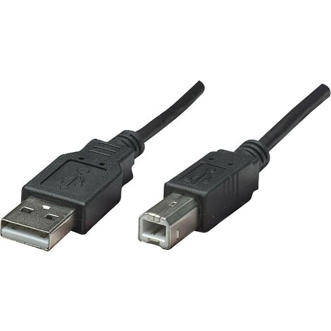Manhattan Câble USB USB 2.0 USB-A mâle, USB-B mâle 0.50 m noir feuille de blindage, certifié UL, con (1/4)
