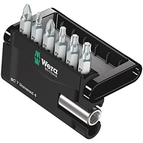 Kit embouts WERA Bit-Check Universal 4 7 pieces avec support universel (1/5)