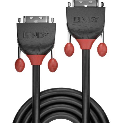 Câble de raccordement LINDY DVI Fiche mâle DVI-D 24+1 pôles, Fiche mâle DVI-D 24+1 pôles 1.00 m noir 36251 Câble DVI C147761 (1/3)