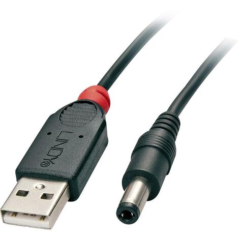 LINDY Câble électrique USB USB 2.0 USB-A mâle, Connecteur DC 5,5 mm 1.50 m noir 70268 C165961