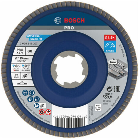 Disque à lamelles Bosch X571 Best for Metal droit 115 mm K 80 Plastique 10 pièces