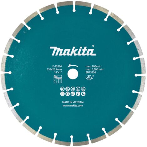 Lame diamantée 355 mm 25,4 mm CE001 pour découper MAKITA (1/3)