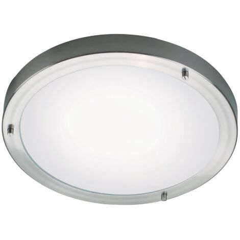 Plafonnier ANCONA Maxi Verrerie Acier Brossé, H.8.4 - IP44 - E27 /Nordlux Intérieur (1/3)