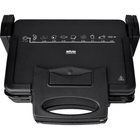 Silva Homeline KG 2410 électrique Grill à contact revêtement anti-adhésif, rabattable, voyant lumine (1/5)