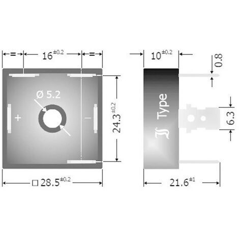 Pont redresseur TRU COMPONENTS TC-DB25-12 1582011 1200 V 25 A Triphasé D-63 1 pc(s) (1/2)