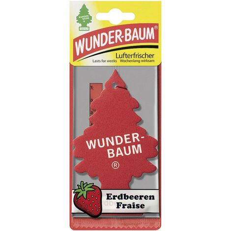 Désodorisant Voiture Arbre Magique – Parfum Fraise – À Suspendre Au Rétroviseur – Forme Sapin Rouge