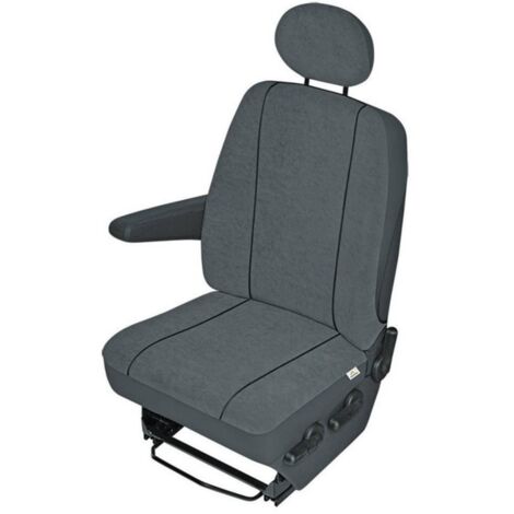 Housse de siège pour voiture 22411 polyester anthracite – Compatible airbag – Lavable – Avec échancrures ceinture et crochets de sécurité – Hp Autozubehör