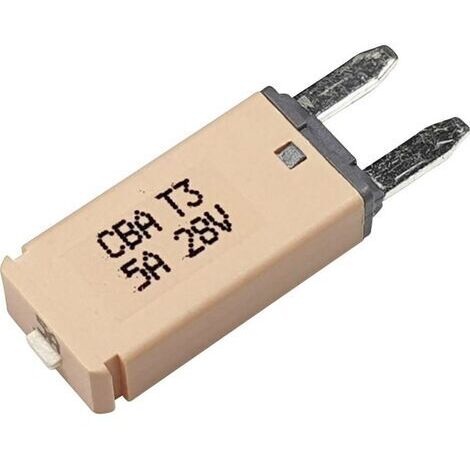 Hansor Circuit Breaker Mini, type 3. Manual Reset, 5A CBA3 Series 5A Disjoncteur pour fusible plat standard 5 A marron clair 1 pc(s) Q713102 (1/5)