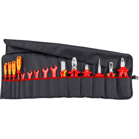 KNIPEX 98 99 13 Trousse à outils 15 outils avec outils isolés pour travailler sur des installations électriques 805 mm