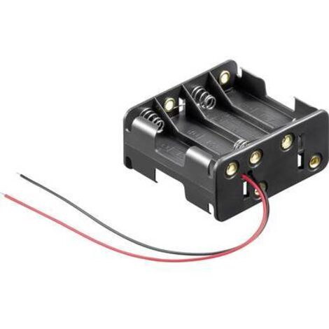 Support de pile 8x LR6 (AA) Goobay 81218 raccordement par fils (L x l x H) 63 x 58 x 29.5 mm S662801