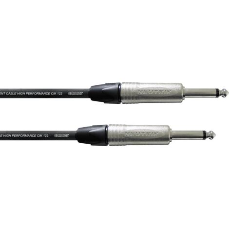 Cordon instruments [1x Jack mâle 6.35 mm - 1x Jack mâle 6.35 mm] Cordial CXI 3 PP noir 3.00 m (1/2)